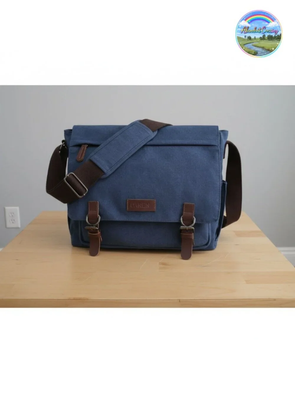 Dasein Unisex Canvas Messenger Bag Fits 15 inch Laptop Travel Crossbody